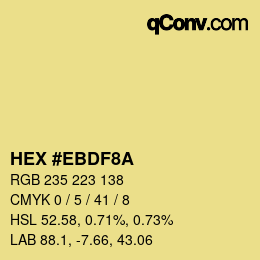 Color code: HEX #EBDF8A | qconv.com