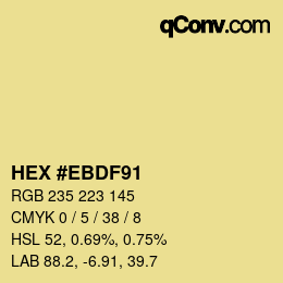 Color code: HEX #EBDF91 | qconv.com