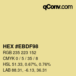 カラーコード: HEX #EBDF98 | qconv.com