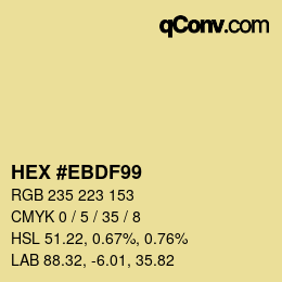 Color code: HEX #EBDF99 | qconv.com