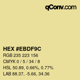 Código de color: HEX #EBDF9C | qconv.com