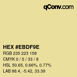 Color code: HEX #EBDF9E | qconv.com