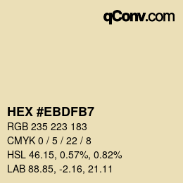 Color code: HEX #EBDFB7 | qconv.com