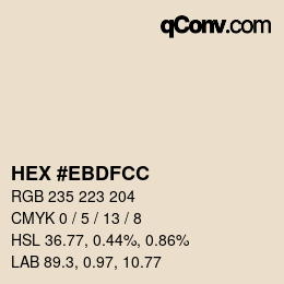 カラーコード: HEX #EBDFCC | qconv.com