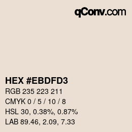 Color code: HEX #EBDFD3 | qconv.com