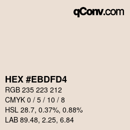 Color code: HEX #EBDFD4 | qconv.com