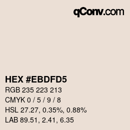 カラーコード: HEX #EBDFD5 | qconv.com