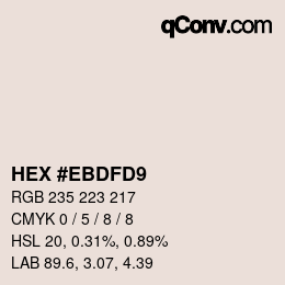 Farbcode: HEX #EBDFD9 | qconv.com