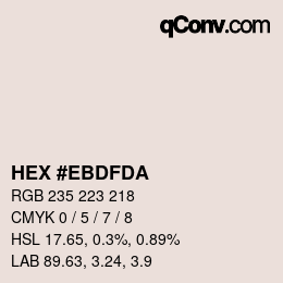 Color code: HEX #EBDFDA | qconv.com