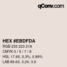 カラーコード: HEX #EBDFDA | qconv.com
