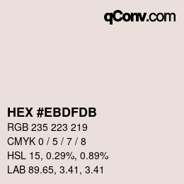 Farbcode: HEX #EBDFDB | qconv.com