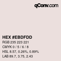 Color code: HEX #EBDFDD | qconv.com