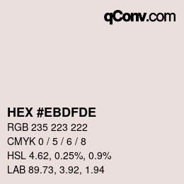 Color code: HEX #EBDFDE | qconv.com