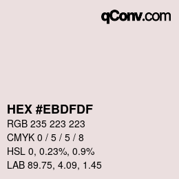 Color code: HEX #EBDFDF | qconv.com