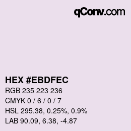 Color code: HEX #EBDFEC | qconv.com