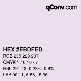 カラーコード: HEX #EBDFED | qconv.com