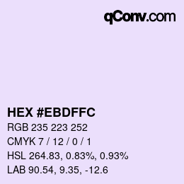 カラーコード: HEX #EBDFFC | qconv.com