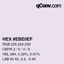 カラーコード: HEX #EBE0EF | qconv.com