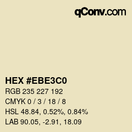 Color code: HEX #EBE3C0 | qconv.com