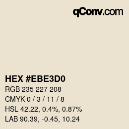 Farbcode: HEX #EBE3D0 | qconv.com