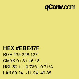 Color code: HEX #EBE47F | qconv.com