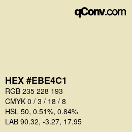 Color code: HEX #EBE4C1 | qconv.com