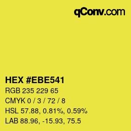Color code: HEX #EBE541 | qconv.com