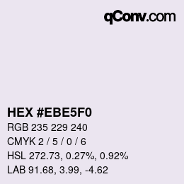 Farbcode: HEX #EBE5F0 | qconv.com