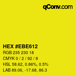 Color code: HEX #EBE612 | qconv.com