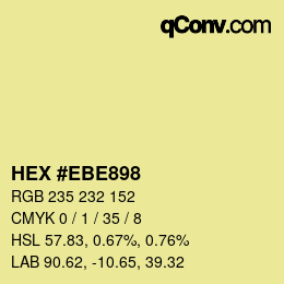 カラーコード: HEX #EBE898 | qconv.com