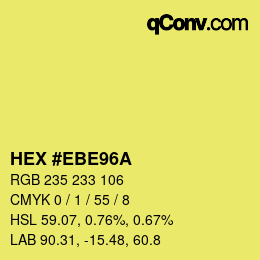 Color code: HEX #EBE96A | qconv.com