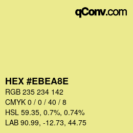 カラーコード: HEX #EBEA8E | qconv.com