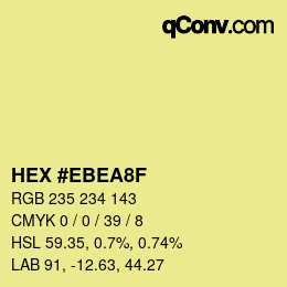 颜色代码: HEX #EBEA8F | qconv.com