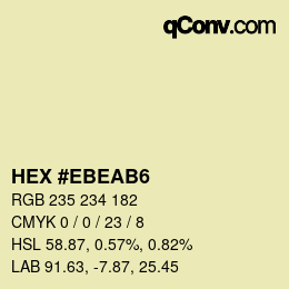 Color code: HEX #EBEAB6 | qconv.com