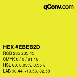 Color code: HEX #EBEB2D | qconv.com