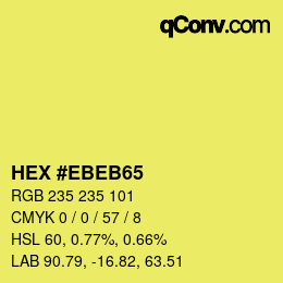 Farbcode: HEX #EBEB65 | qconv.com