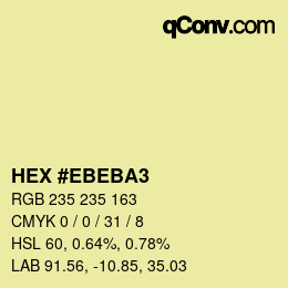 カラーコード: HEX #EBEBA3 | qconv.com