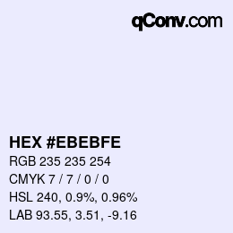 カラーコード: HEX #EBEBFE | qconv.com