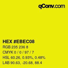 カラーコード: HEX #EBEC08 | qconv.com