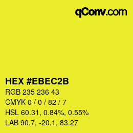Farbcode: HEX #EBEC2B | qconv.com