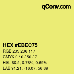 Color code: HEX #EBEC75 | qconv.com