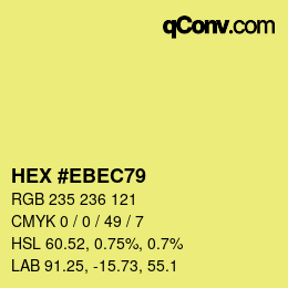 Color code: HEX #EBEC79 | qconv.com