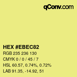 Color code: HEX #EBEC82 | qconv.com