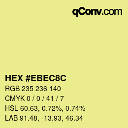 Color code: HEX #EBEC8C | qconv.com