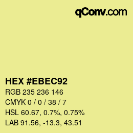 Color code: HEX #EBEC92 | qconv.com
