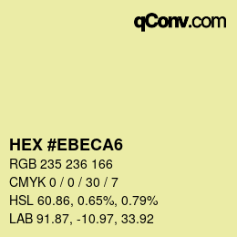 Color code: HEX #EBECA6 | qconv.com