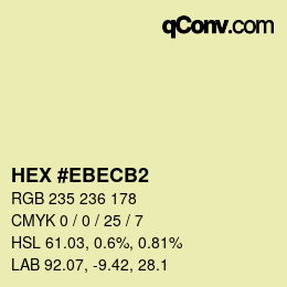 Color code: HEX #EBECB2 | qconv.com