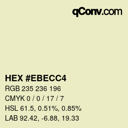 Color code: HEX #EBECC4 | qconv.com