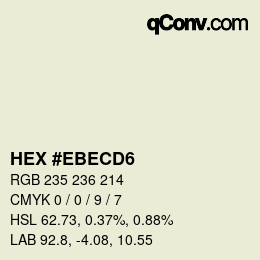 Color code: HEX #EBECD6 | qconv.com
