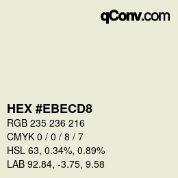 Color code: HEX #EBECD8 | qconv.com